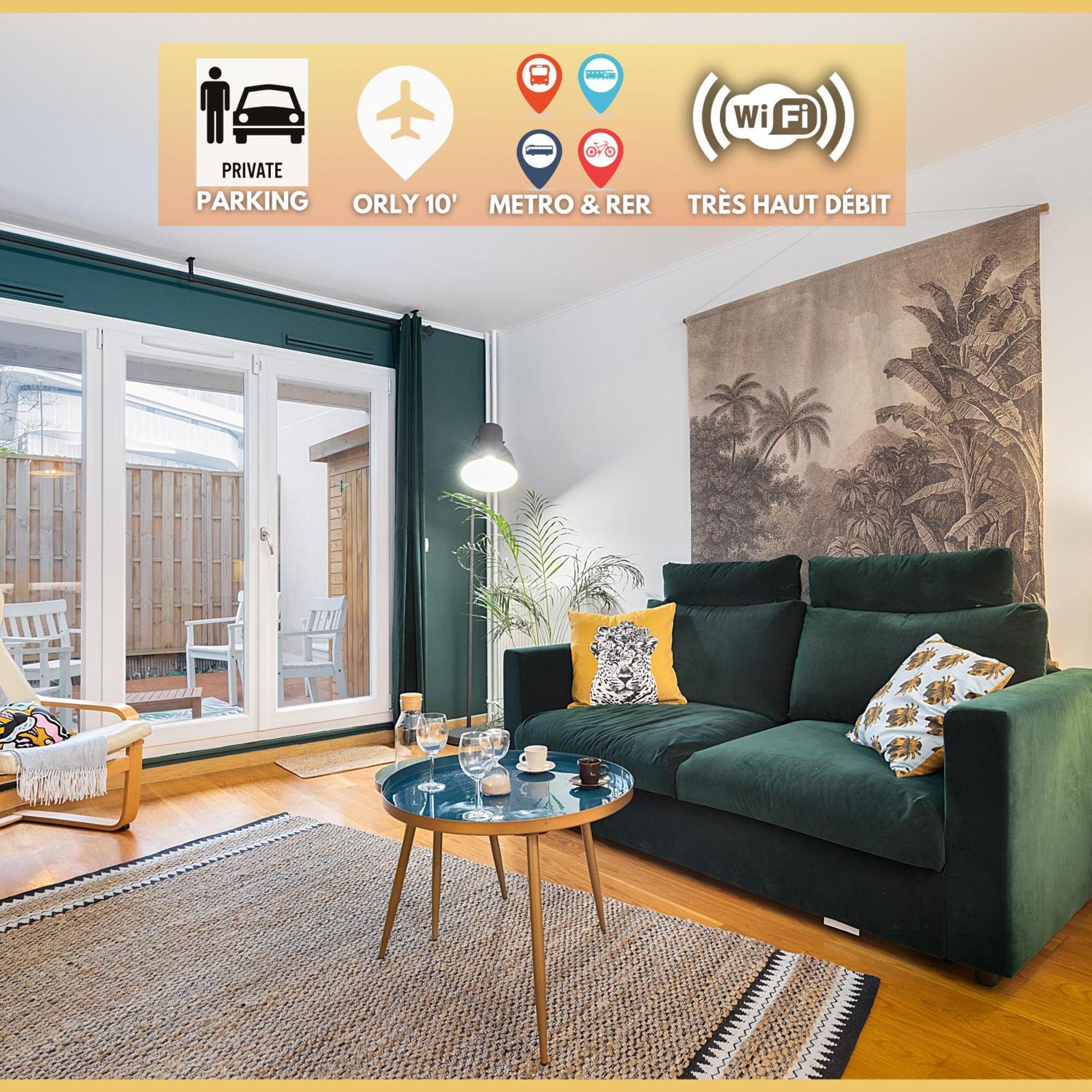 Cosy'N Paris - Parking Secure - Metro 14 - Wifi - Terrace - Premium Bedding Appartement Gentilly Buitenkant foto